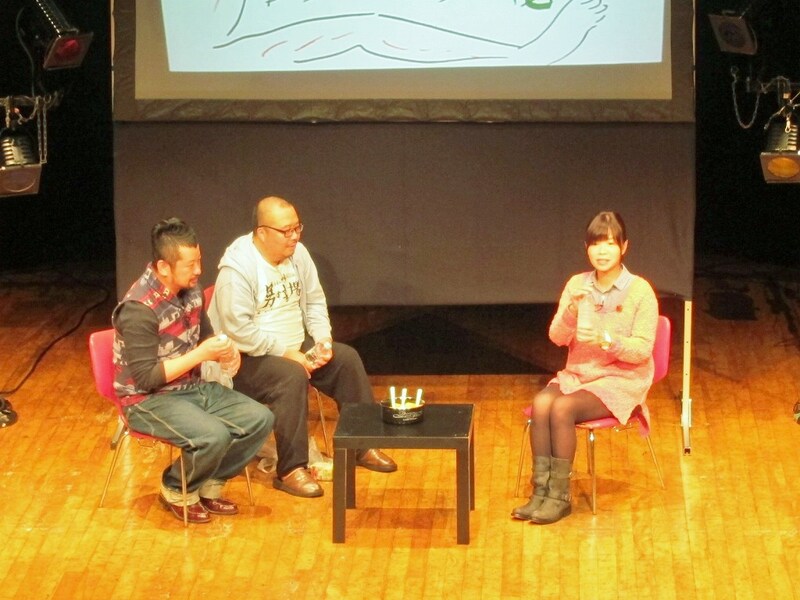 トークライブ「ケンコバと杉作」に出演したケンドーコバヤシ、杉作J太郎、オアシズ大久保。