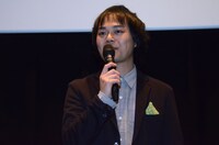 映画「ウォールフラワー」の試写会トークイベントに登場した中山功太。