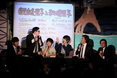 公開記者会見を振り返るコーヒールンバ、うしろシティ、セバスチャン（左から）。(c)河村正和（フォトプロ）