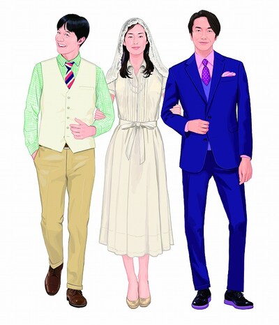 内村光良主演舞台「ボクの妻と結婚してください。」イメージイラスト。Illustration：サイトウユウスケ