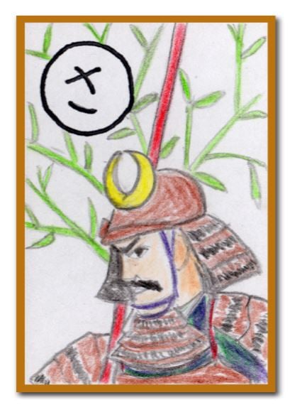 「上田ちゃんネル」桐畑トール自作の戦国かるた絵札。(c)テレビ朝日