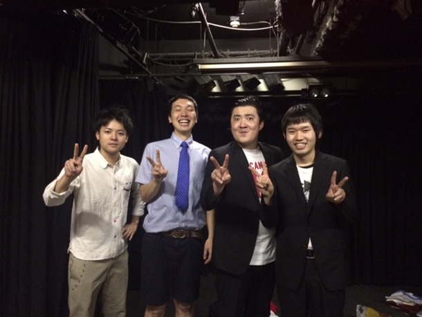 ニッコリスイング鎌田、豊前と天の川・川井、天野（左から）。