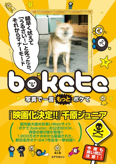 千原ジュニアが帯にコメントを寄せる書籍「写真で一言 ボケて」の表紙。