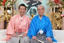 「情報ライブ ミヤネ屋 新春スペシャル『新春ミヤネ屋 天才！志村＆宮根のだいじょうぶだぁSP」で共演する宮根誠司と志村けん。(c)ytv