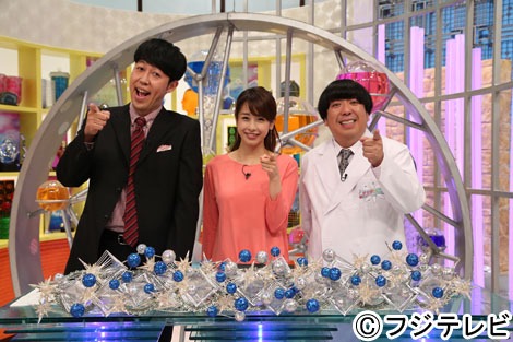 「オバデミズム」に出演する（左から）小籔千豊、加藤綾子フジテレビアナウンサー、バナナマン日村。(c)フジテレビ