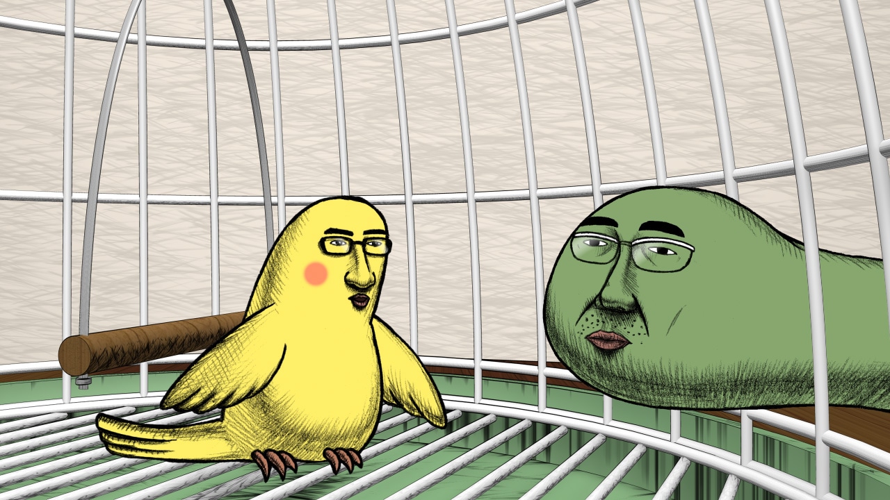 「ねばる鳥」(c)ぴったらず