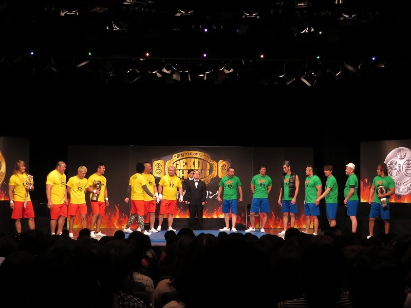 「激情プロレスリング～ナウリーダー vs ニューリーダー 吉本・新日本プロレス世代闘争～」の様子。