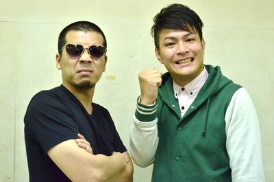 単独ライブ「大阪のことを愛してますライブ in Tokyo」へ向けて意気込みを披露する天竺鼠。