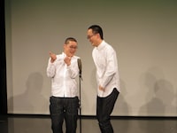 吉田の大胆なイメチェンを想定して漫才。