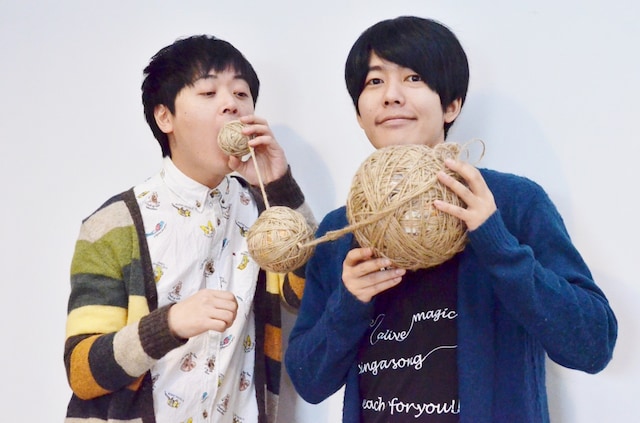 「うしろシティといっしょに“もぎぼっこり”をつくろう！体験教室」で、“もぎぼっこり”の作り方をファンに教えた、うしろシティ。