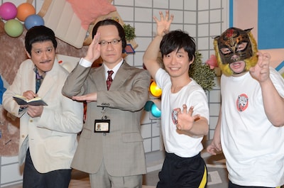 「LIFE！～人生に捧げるコント～」の取材会に出席した（左から）ココリコ田中、内村光良、星野源、ドランクドラゴン塚地。