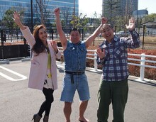 「スギるんです」に出演するスギちゃん（中央）と、ハライチ澤部（右）、中村アン。(c)テレビ東京