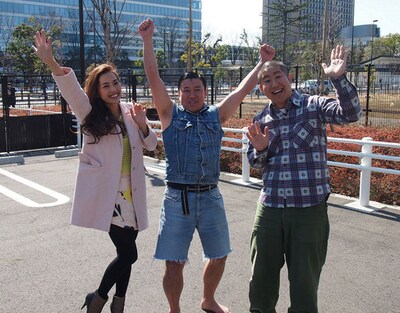「スギるんです」に出演するスギちゃん（中央）と、ハライチ澤部（右）、中村アン。(c)テレビ東京