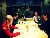 初めて4人で収録を行ったうしろシティとハライチ。(c)TBSラジオ