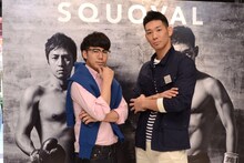 「SQUOVAL」千葉・ららぽーとTOKYO BAY店で1日店長を務めたレイザーラモンHG（右）とピース綾部。