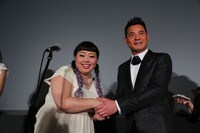 映画「和田一号」の舞台挨拶の様子。