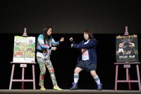 椿鬼奴（左）と森三中・黒沢（右）。