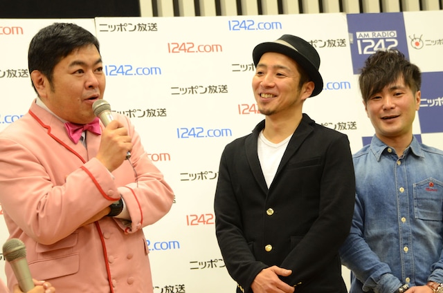 ダイノジ大地、Hi-Hi上田、カラテカ入江（左から）。