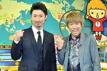 「マサカっ！の実話SHOW」でMCを務めるロンドンブーツ1号2号・田村淳（右）と、MAKIDAI（左）。