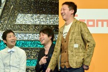 パン田一郎と入れ替わるようにして登場したサバンナ高橋（右）と、NON STYLE。