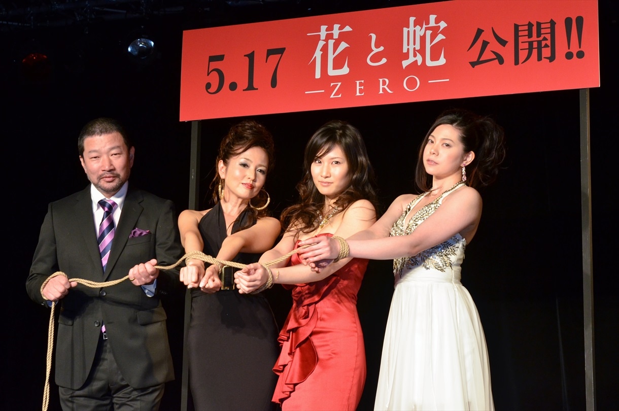 （左から）木村祐一、濱田のり子、天乃舞衣子、桜木梨奈。