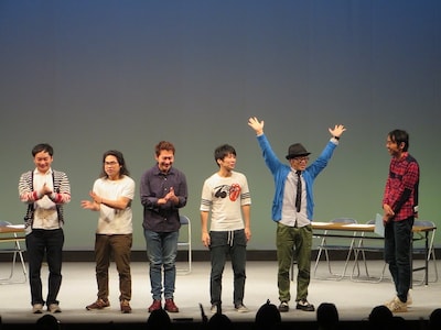 田中が考え中メンバーの鬼ヶ島・アイアム野田、ロッチ中岡、ヒロシ、キングオブコメディ高橋、ドランクドラゴン鈴木、アンガールズ田中。