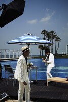 トータルテンボス全国漫才ツアー2014「strelka」フライヤー撮影の様子。