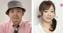 パーソナリティの鈴木おさむとアシスタントの柴田幸子。