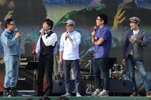 左から、東京03・角田、東京03・飯塚、おぎやはぎ、劇団ひとり。