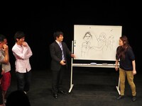 ザビエルと剛力彩芽がフォークダンスをしているイラスト。