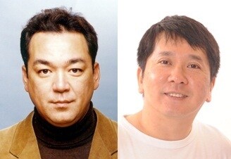 「エキサイトベースボール・スペシャル 巨人-ロッテ」に出演する爆笑問題・田中（右）、槙原寛己（左）。