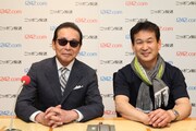 タモリとニュースキャスターの辛坊治郎。