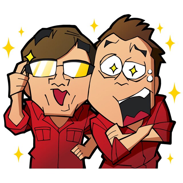 さまぁ～ずのLINEスタンプの一例。