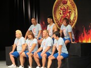 激プロ軍のセコンド席。