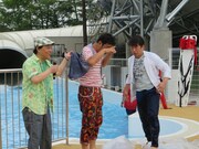 びしょ濡れ肥後と寺門。