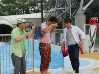 びしょ濡れ肥後と寺門。