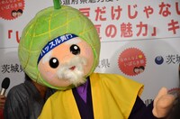 パワーアップした茨城県マスコットキャラクターのスーパーハッスル黄門。
