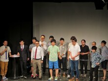 出場者のピーマンズスタンダード吉田、ザンゼンジ武田、スパローズ大和、ラブレターズ溜口。