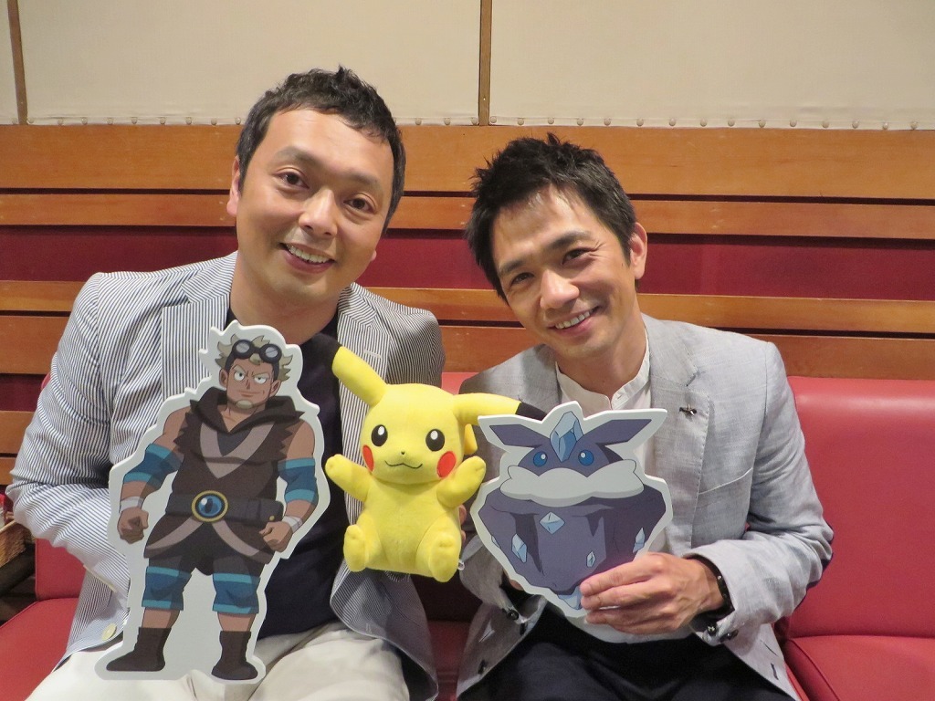 ポケモン映画「ポケモン・ザ・ムービーXY 『破壊の繭とディアンシー』 同時上映『ピカチュウ、これなんのカギ？』」の声優を務める中川家。