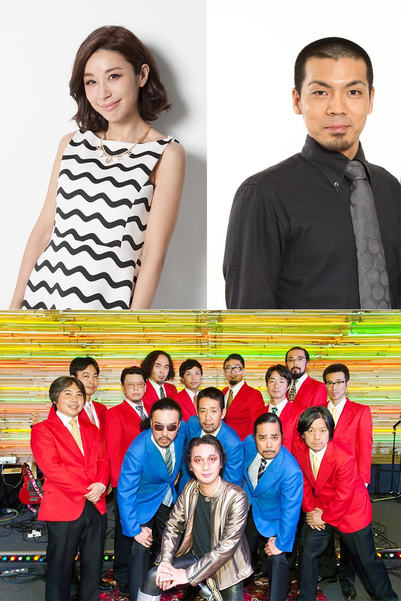 映画「味園（みその）ユニバース」に出演する、天竺鼠・川原（上段右）、鈴木紗理奈（上段左）、赤犬（下段）。