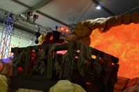 トロッコアドベンチャーのデモンストレーションの様子。