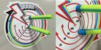 「Boom Co.（ブンコ）」のスマートスティックダートとターゲット。