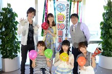 「カンニングのDAI安☆吉日！」メインMCの（後列左から）DAIGO、安めぐみ、カンニング竹山。