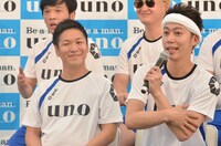 はんにゃ（前列）と、ガリットチュウ（後列）。