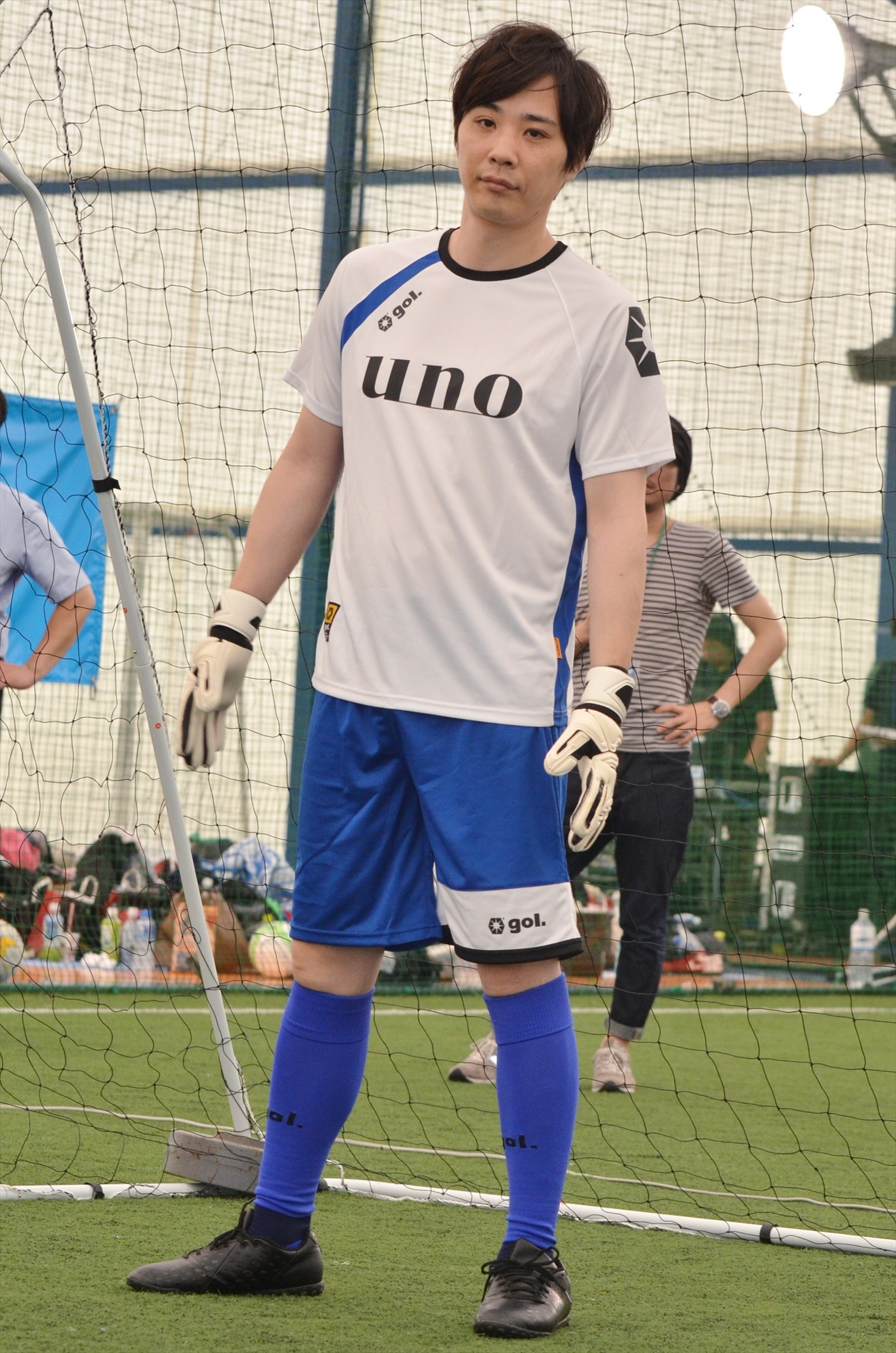 PK始球式でゴールキーパーを務めるライセンス藤原。