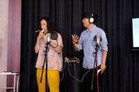 公開アフレコイベントの様子。