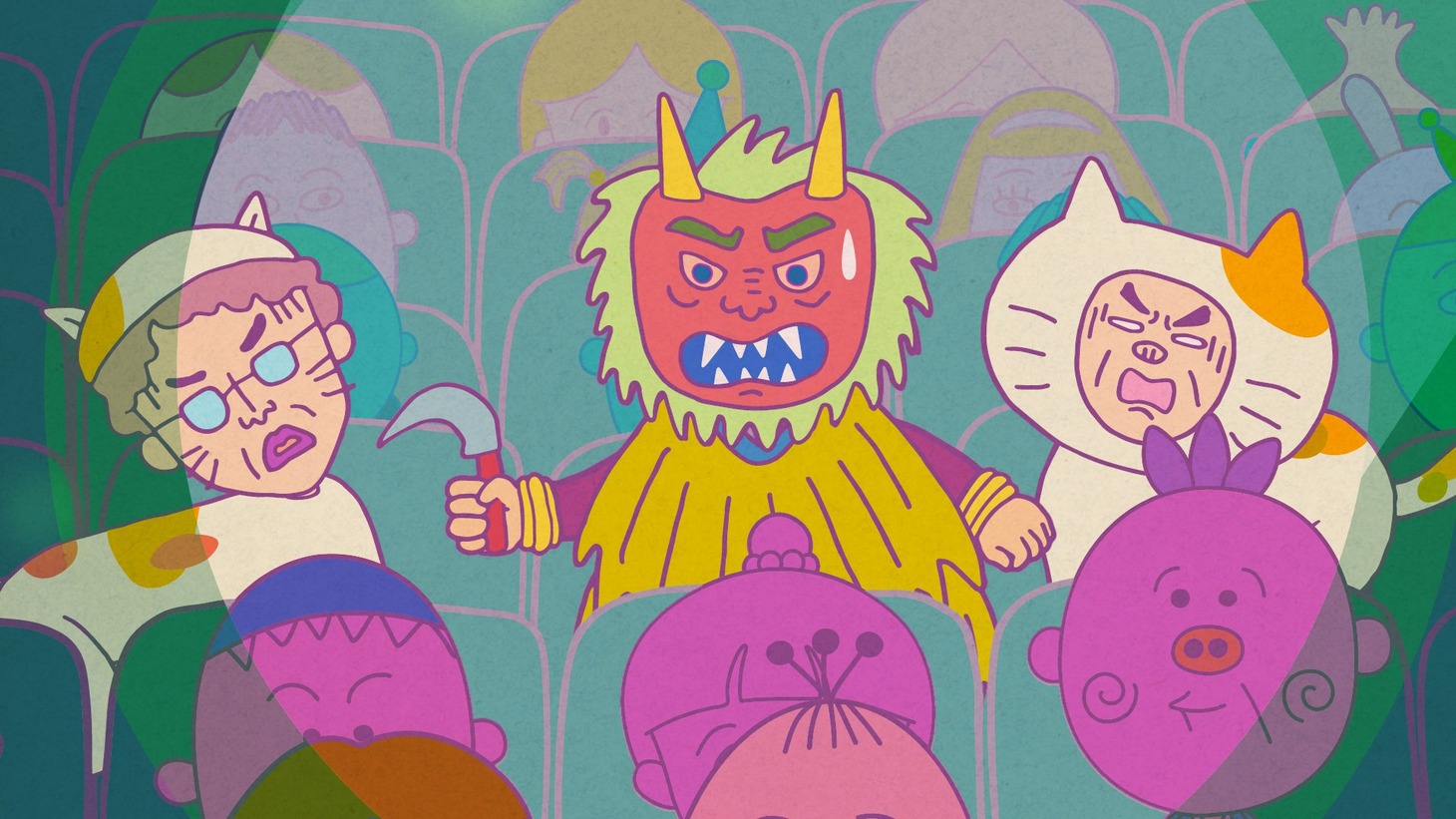 カルビー新CM「カルビーひとくち劇場はじまる篇」のワンシーン。(c)B.T/M.S