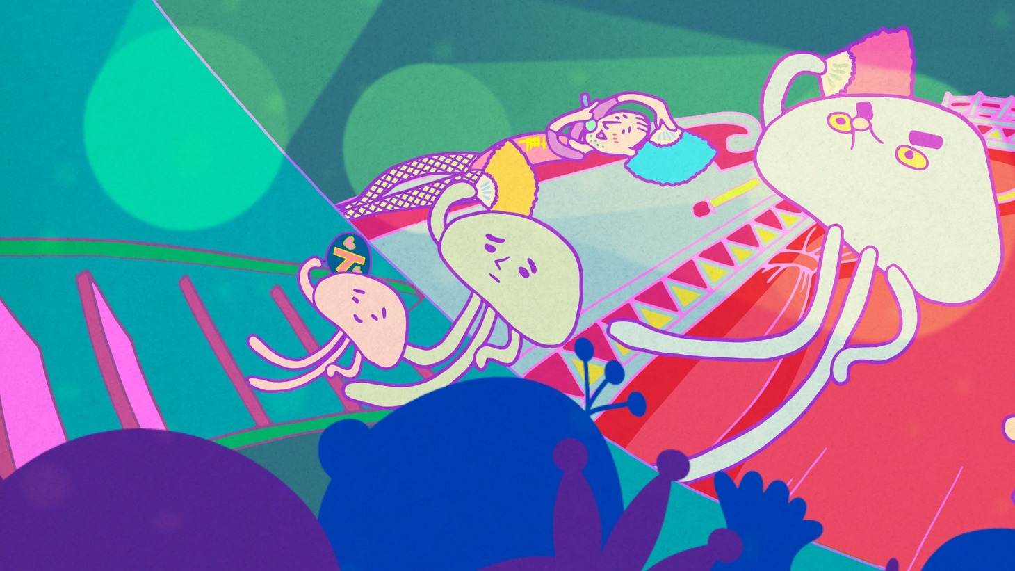 カルビー新CM「カルビーひとくち劇場はじまる篇」のワンシーン。(c)B.T/M.S