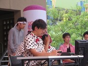 「それゆけ！ゲームパンサー！」（日本テレビ）のイベント「向井慧ぷよぷよチャレンジ」の様子。