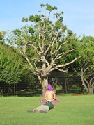 ハブと河村正和カメラマンによるタイツアート撮影風景。